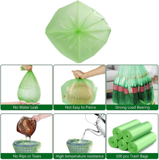 Lot de 100 sacs poubelle biodégradables 20L 