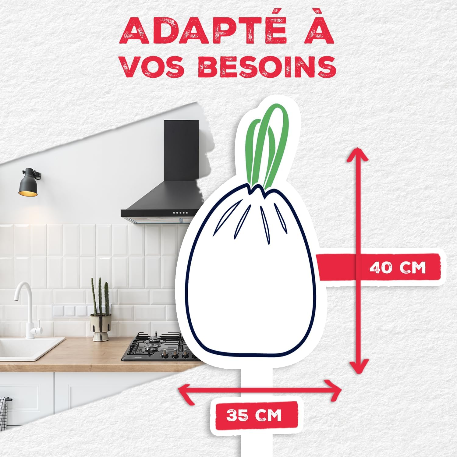 Rouleau de 20 sacs poubelle 10L  solide