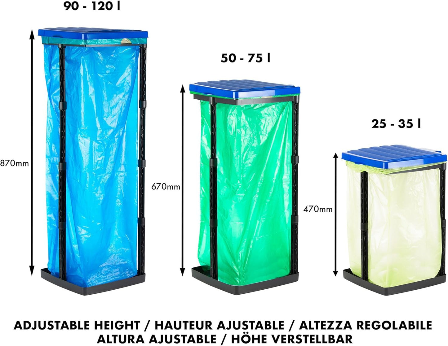 Support sac poubelle ajustable  120l